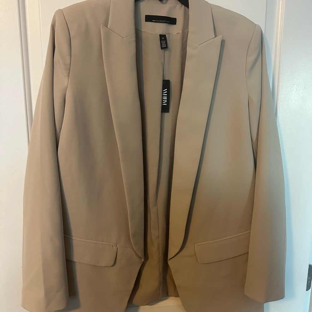 White House Black Market Taupe Single-Button Blazer